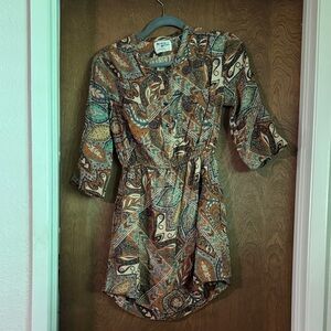 Anthropologie Holding Horses Paisley Print Elastic Waist Dress